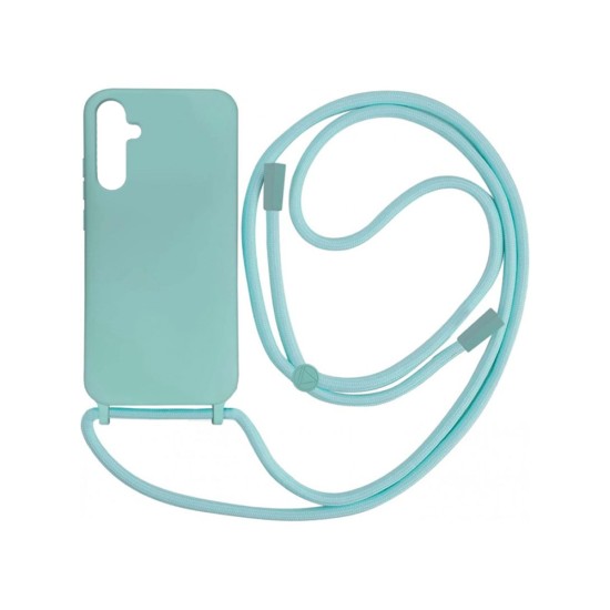 Silicone Case with String for Samsung Galaxy A14 4G/A14 5G Sea Green